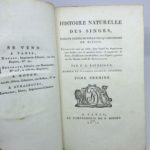 Couverture du livre Estimation du livre « histoire naturelle des singes, faisant partie de celle des quadrupèdes de Buffon. Présentée sous un ordre, dans lequel les Supplémens sont fondus avec le premier texte ; et augmentée de Notes, d’Additions considérables, avec Figures, gravées sur des Dessins neufs de Barraband »