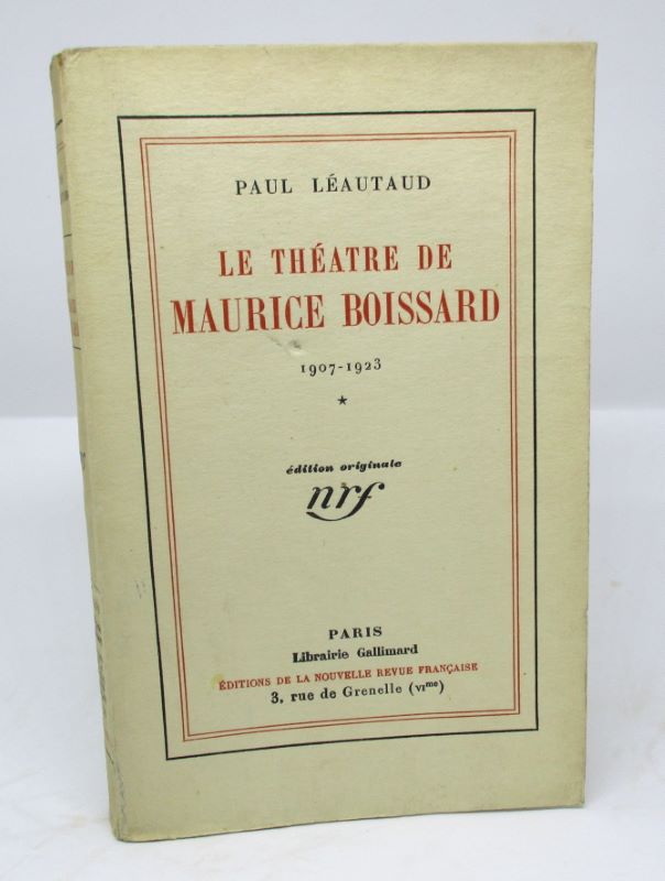 Couverture du livre Estimation du livre « le Théâtre de Maurice Boissard. 1907-1923 »