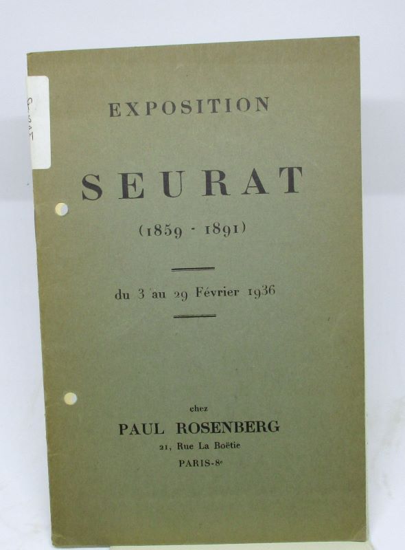 Couverture du livre Estimation du livre « exposition Seurat (1859-1891) du 3 au 29 Février 1936 »
