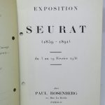 Couverture du livre Estimation du livre « exposition Seurat (1859-1891) du 3 au 29 Février 1936 »