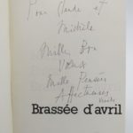 Couverture du livre Estimation du livre « brassée d’avril. Avec trois illustrations de Vieira da Silva »