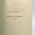 Couverture du livre Estimation du livre « le Centenaire de l’Ecole Normale. 1795-1895 »