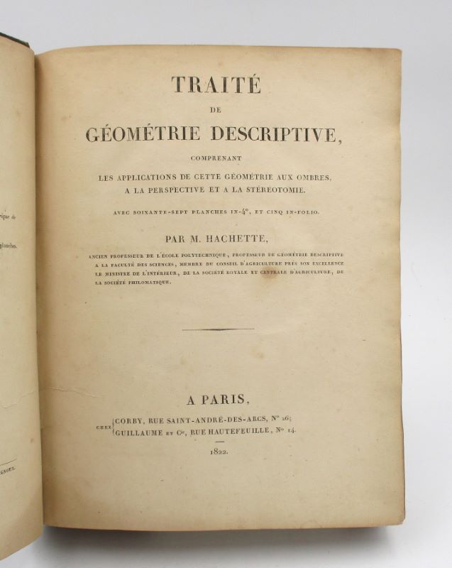 Couverture du livre Estimation du livre « traité de Géométrie descriptive, comprenant les applications de cette géométrie aux ombres, à la perspective et à la stéréonomie »