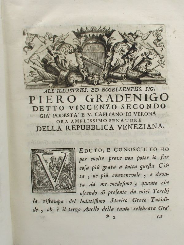 Couverture du livre Estimation du livre « tucidide istorico greco, Delle guerre fatte tra i popoli della Morea e gli ateniesi. Tradotto dal greco per Francesco Di Soldo Strozzi fiorentino nuovamente co’ testi greci riveduto e dagli errori emendato, colla vita dell’autore descritta da Tomaso Porcacchi, … con una tavola di geografia antica di Christoforo Cellario. E questo è il terzo anello della Collana istorica greca »