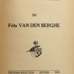 Couverture du livre Estimation du livre « sélection. Chronique de la vie artistique. XII Frits Van Den Berghe »