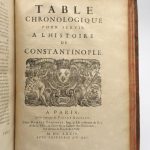 Couverture du livre Estimation du livre « histoire de Constantinople depuis le règne de l’Ancien Justin, jusqu’à la fin de l’Empire. Traduits sur les originaux grecs par Mr Cousin, Président en la Cour des Monnoyes. Dédiée à Monseigneur de Pompone Secrétaire d’Estat. »
