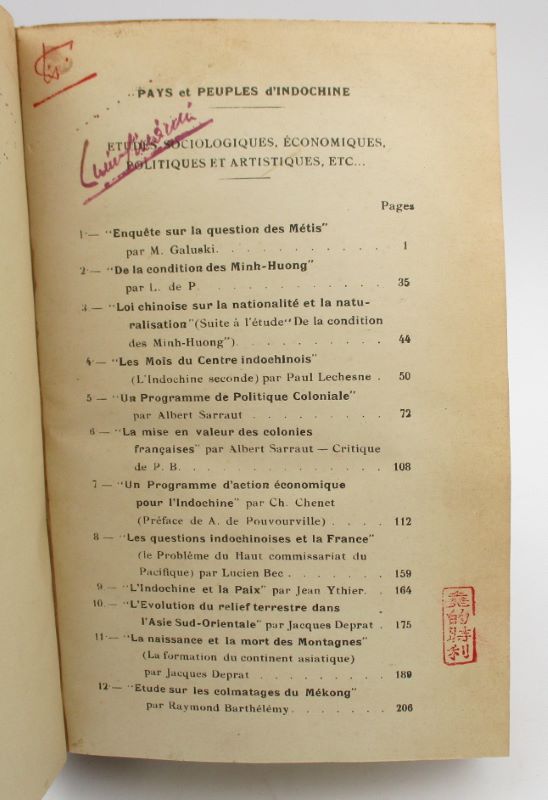 Couverture du livre Estimation du livre « pays et Peuples d’Indochine. Etudes sociologiques, économiques, politiques et artistiques, etc…Corpus d’articles issus de « La Revue indochinoise » »