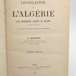 Couverture du livre Estimation du livre « législation de l’Algérie. Lois, ordonnances, décrets et arrêtés par ordre alphabétique avec notices et deux tables (analytique et chronologique) [suivi de : ] Législation de l’Algérie et de la Tunisie. Lois, décrets, arrêtés et circulaires. »