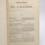 Couverture du livre Estimation du livre « législation de l’Algérie. Lois, ordonnances, décrets et arrêtés par ordre alphabétique avec notices et deux tables (analytique et chronologique) [suivi de : ] Législation de l’Algérie et de la Tunisie. Lois, décrets, arrêtés et circulaires. »