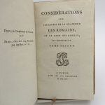 Couverture du livre Estimation du livre « considérations sur les causes de la grandeur des romains, et de leur décadence »