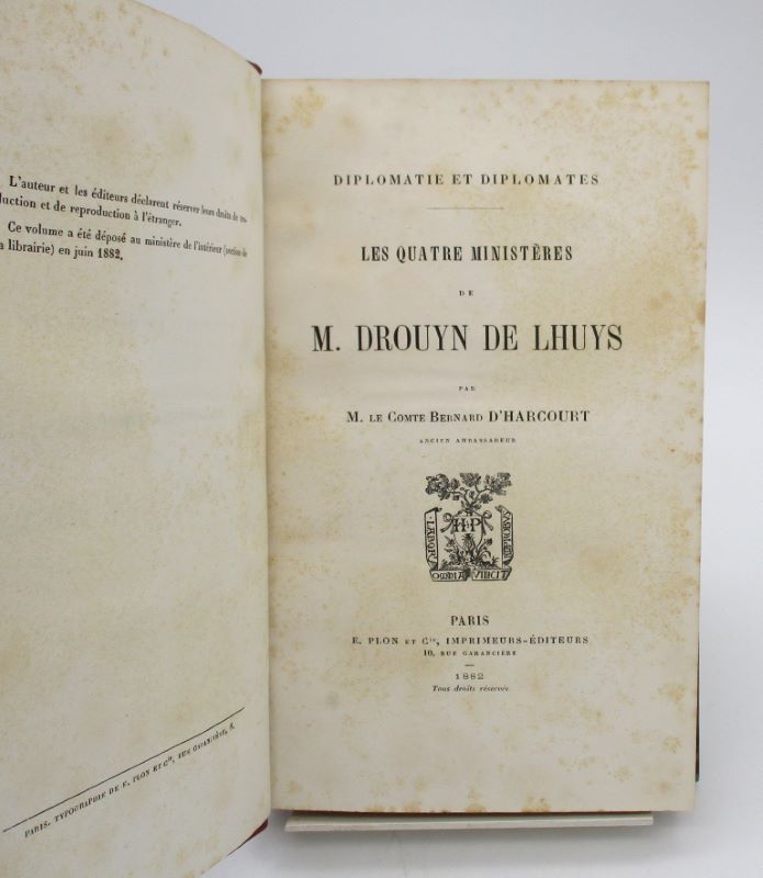 Couverture du livre Estimation du livre « les Quatre ministères de M. Drouyn de Lhuys »