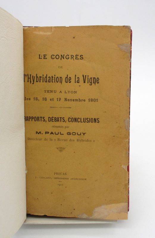 Couverture du livre Estimation du livre « le Congrès de l’hybridation de la Vigne »