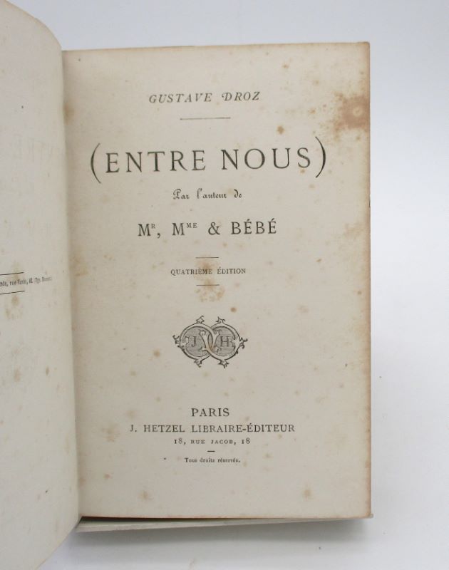 Couverture du livre Estimation du livre « (Entre nous) »