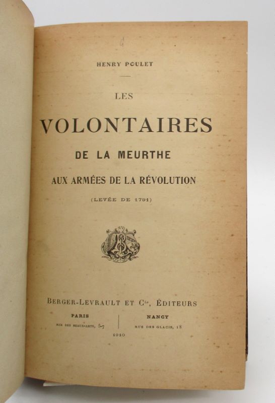 Couverture du livre Estimation du livre « les Volontaires de la Meurthe aux armées de la Révolution (Levée de 1791) »