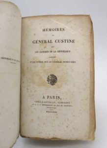 Estimation Histoire - Couverture du livre Estimation du livre « mémoires du général Custine sur les guerres de la République »