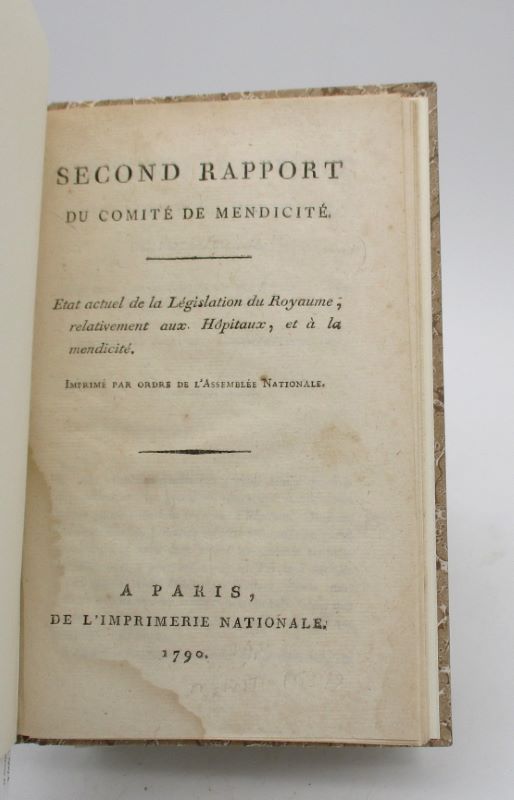 Couverture du livre Estimation du livre « second rapport du comité de mendicité. État actuel de la législation du royaume, relativement aux hôpitaux, et à la mendicité »