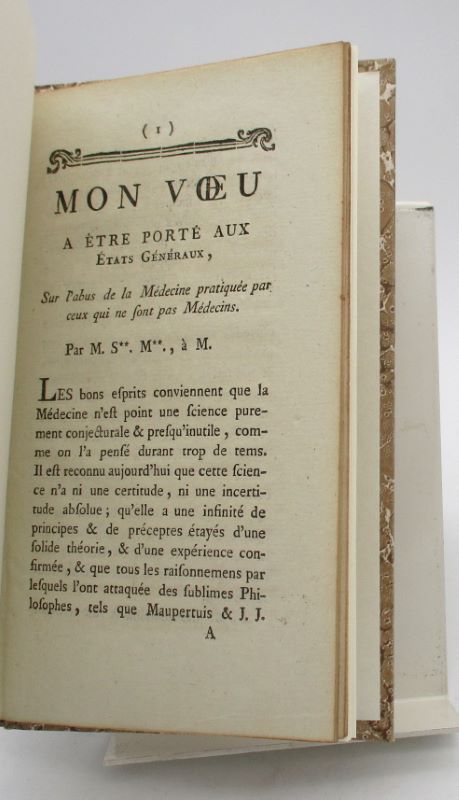 Couverture du livre Estimation du livre « mon Voeu à être porté aux États généraux. Sur l’abus de la médecine pratiquée par ceux qui ne sont pas médecin »