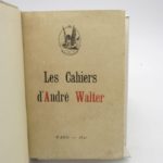 Couverture du livre Estimation du livre « les Cahiers d’André Walter. Oeuvre posthume »