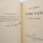 Couverture du livre Estimation du livre « les Cahiers d’André Walter. Oeuvre posthume »