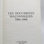 Couverture du livre Estimation du livre « les Documents maçonniques 1941-1944 »