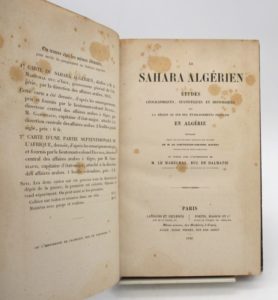 Estimation Voyages-Atlas - Couverture du livre Estimation du livre « le Sahara algérien. Études géographiques, statistiques et historiques sur la région au sud des établissements français en Algérie »