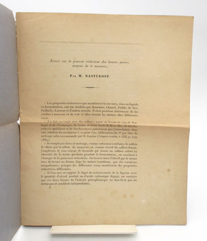 Couverture du livre Estimation du livre « essais sur le pouvoir réducteur des levures pures; moyens de le mesurer »