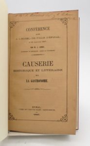 Estimation Arts de vivre – Gastronomie - Couverture du livre Estimation du livre « causerie historique et littéraire sur la gastronomie »