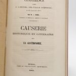 Couverture du livre Estimation du livre « causerie historique et littéraire sur la gastronomie »