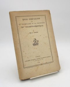 Estimation Sciences Humaines - Couverture du livre Estimation du livre « essai comparatif sur le vocabulaire et la phonétique du chamito-sémitique »