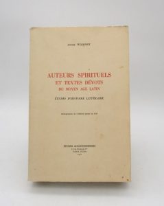 Estimation Sciences Humaines - Couverture du livre Estimation du livre « auteurs spirituels et textes dévots du Moyen âge latin »