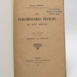 Couverture du livre Estimation du livre « les Parlementaires français au XVIe siècle »