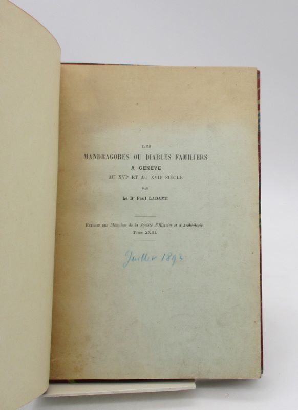 Couverture du livre Estimation du livre « les Mandragores ou Diables familiers à Genève au XVIe et XVIIe siècle »