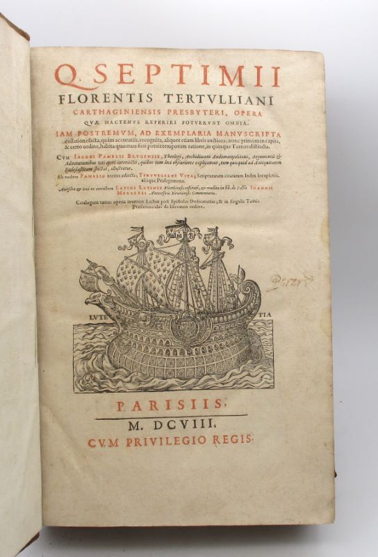 Couverture du livre Estimation du livre « q. Septimi Florentis Tertulliani carthaginiensis presbyteri, Opera que hactenus reperiri potuerunt omnia »