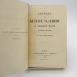 Couverture du livre Estimation du livre « lettres de Gustave Flaubert à George Sand précédées d’une étude de Guy de Maupassant »