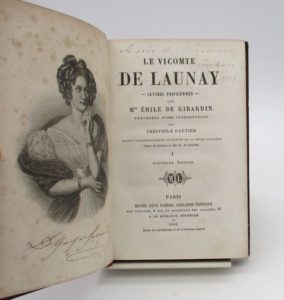 Estimation Edition originale - Couverture du livre Estimation du livre « le Vicomte de Launay. Lettres parisiennes »