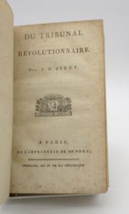 Estimation Histoire - Couverture du livre Estimation du livre « du tribunal révolutionnaire »