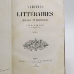 Couverture du livre Estimation du livre « variétés littéraires, morales et historiques »