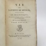 Couverture du livre Estimation du livre « vie de Laurent de Médicis, surnommé Laurent le Magnifique »