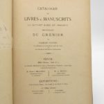 Couverture du livre Estimation du livre « catalogue de livres & manuscrits la plupart rares et précieux provenant du grenier de Charles Cousin [suivi de : ] Prix d’adjudication des livres & manuscrits provenant du “grenier” de Charles Cousin »