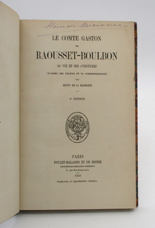 Couverture du livre Estimation du livre « le Comte Gaston de Raousset-Boulbon »