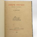 Couverture du livre Estimation du livre « joseph Stevens (souvenirs anecdotiques) »