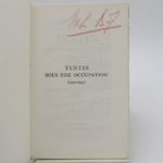 Couverture du livre Estimation du livre « textes sous une occupation 1940-1944 »