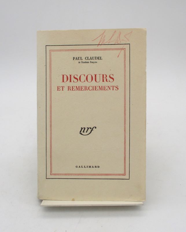 Couverture du livre Estimation du livre « discours et remerciements »