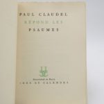 Couverture du livre Estimation du livre « paul Claudel répond les Psaumes »