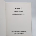 Couverture du livre Estimation du livre « errò 1974-1986 Catalogue général »