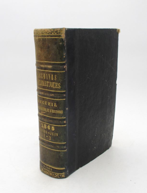 Couverture du livre Estimation du livre « archives diplomatiques 1865. Tome premier [suivi de:] Archives diplomatiques 1865. Tome deuxième »