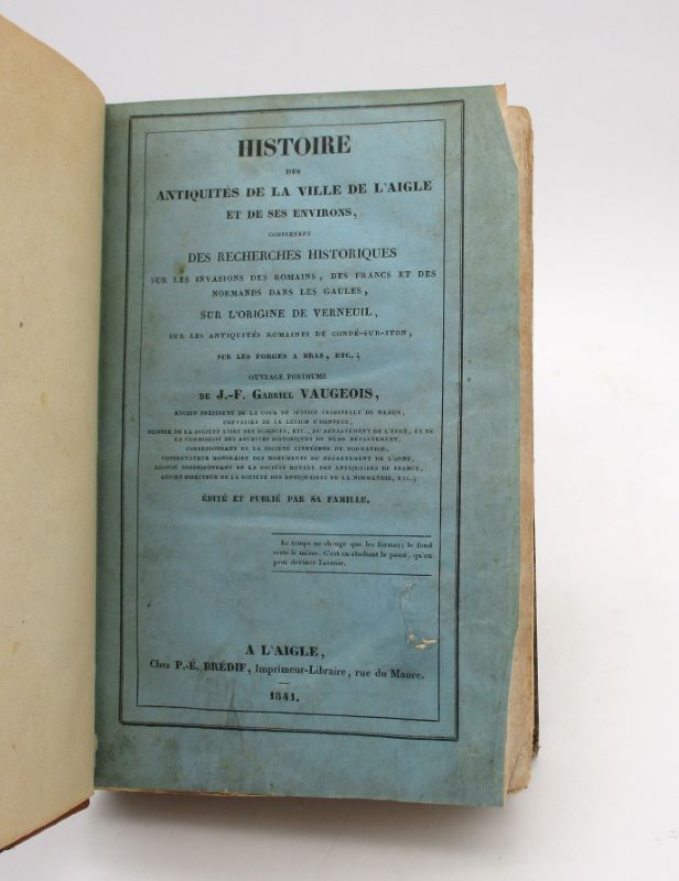 Couverture du livre Estimation du livre « histoire des antiquités de la ville de l’Aigle et de ses environs »