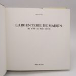 Couverture du livre Estimation du livre « l’Argenterie de maison du XVIe au XIXe siècle »