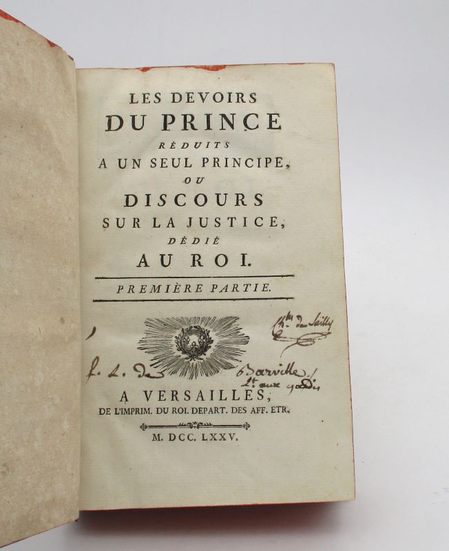 Couverture du livre Estimation du livre « les Devoirs du prince réduits à un seul principe ou Discours sur la Justice dédié au roi »