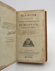 Estimation Histoire - Couverture du livre Estimation du livre « sermons de Messire Jean-Baptiste-Charles-Marie de Beauvais, évêque de Sénez »